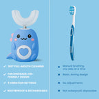 U-Shaped Electric Toothbrush for Kids | Hands-Free, Sonic Cleaning & Adjustable Modes for Fun Dental Care