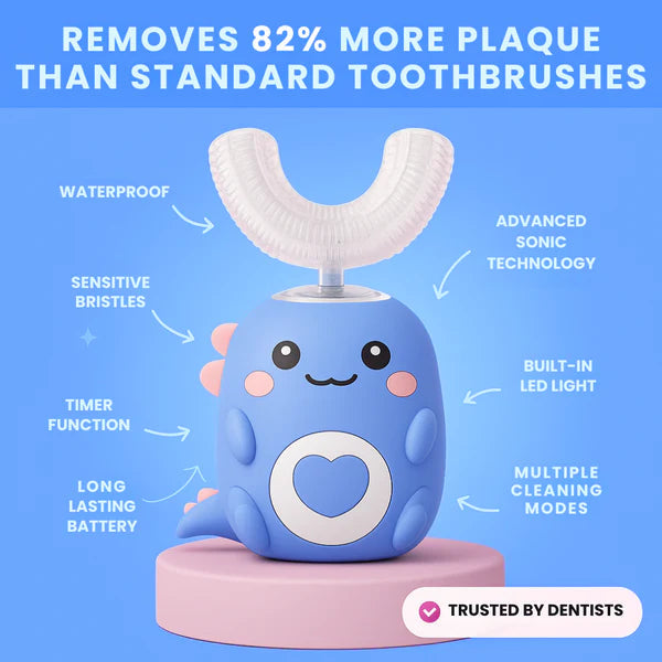 U-Shaped Electric Toothbrush for Kids | Hands-Free, Sonic Cleaning & Adjustable Modes for Fun Dental Care