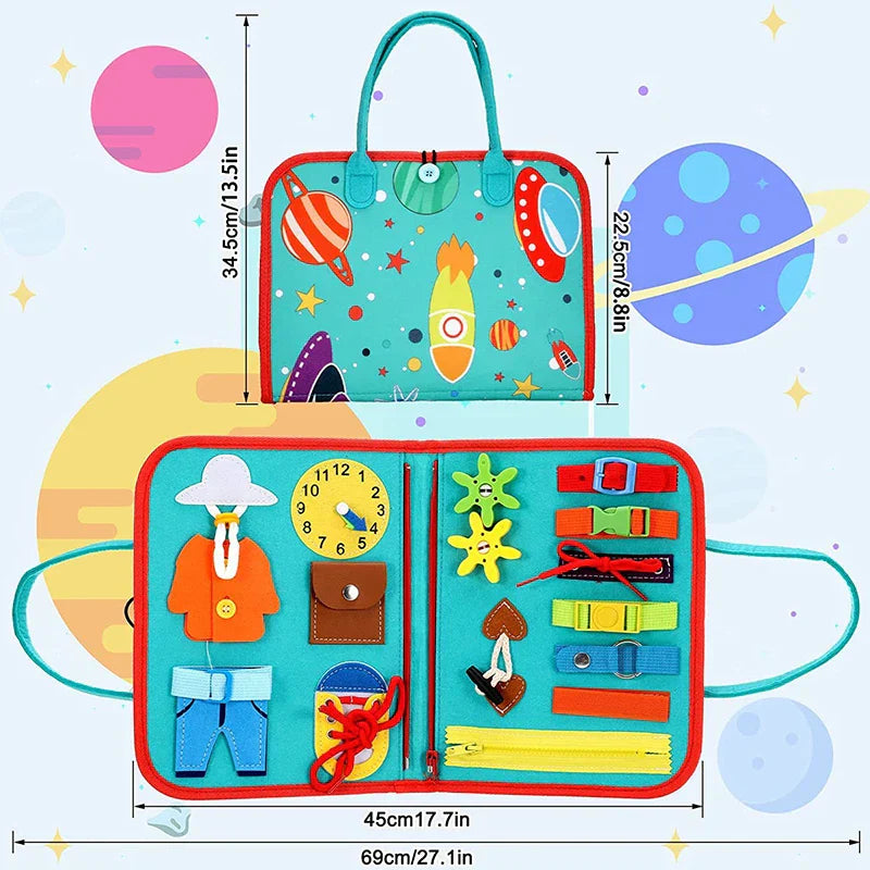 Toddler’s Busy Book – Montessori Sensory Activity Book & Busy Board for Early Learning and Fine Motor Skills