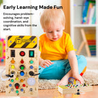 Toddlers Wooden Busy Board | Interactive, Safe & Engaging Activity Toy for Early Development and Exploration