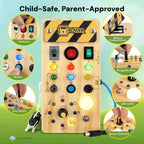 Toddlers Wooden Busy Board | Interactive, Safe & Engaging Activity Toy for Early Development and Exploration