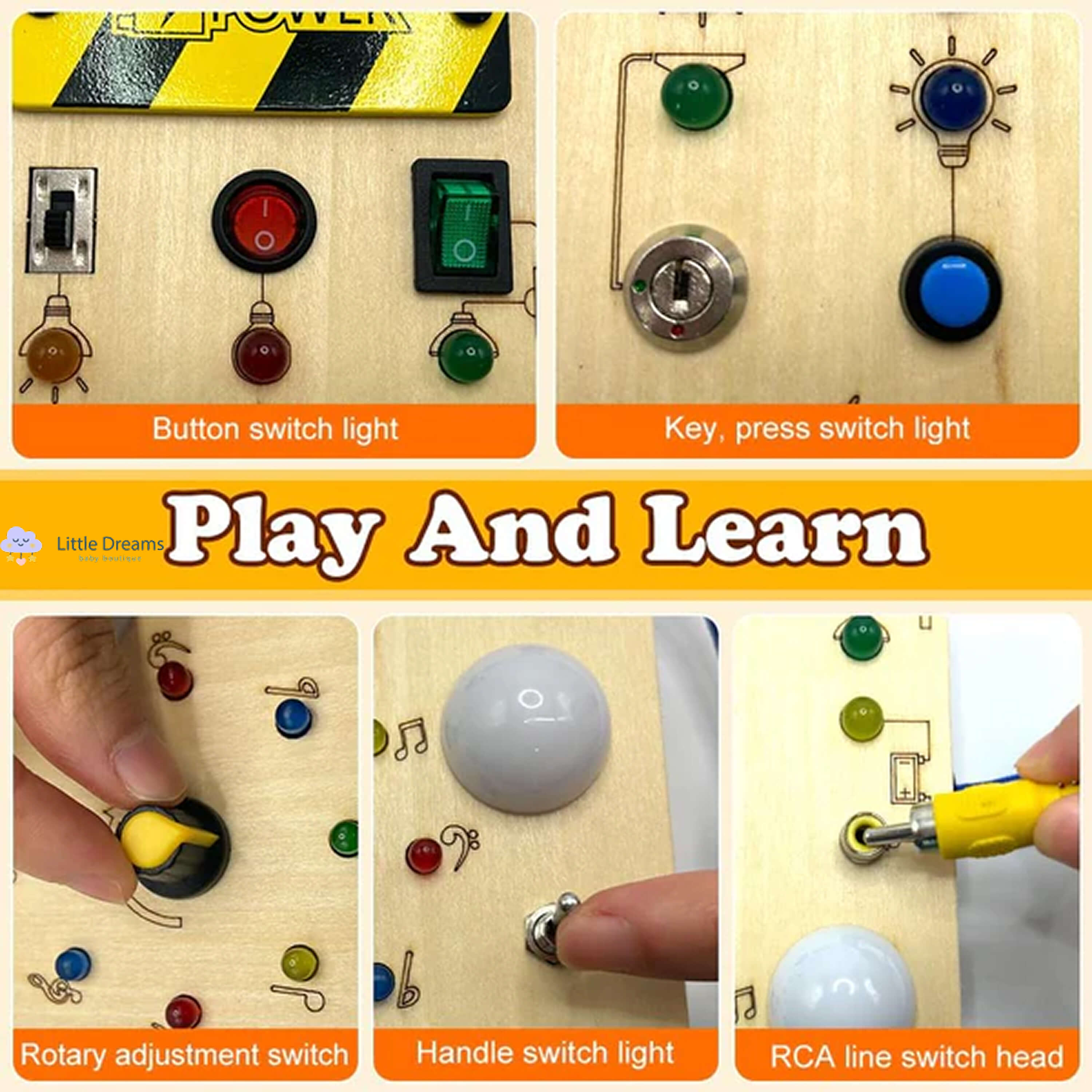 Toddlers Wooden Busy Board | Interactive, Safe & Engaging Activity Toy for Early Development and Exploration