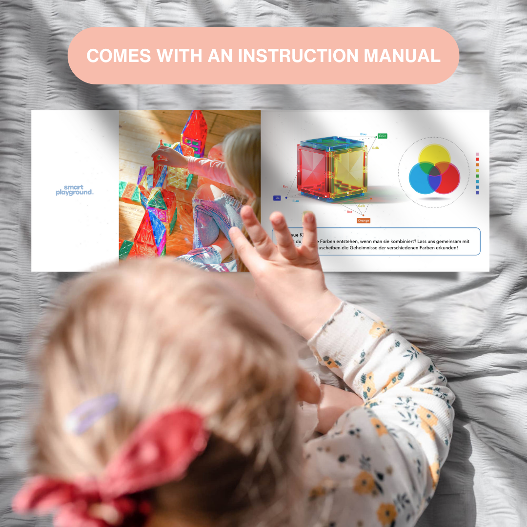 Magnetic Building Blocks Set for Kids - Educational STEM Toys - Creative Construction Play - 100 Pieces - Safe Non-Toxic Materials