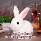True-to-Life Interactive Bunny Pet | Toy Rabbit Rhat Hops - Wiggles Ears & Teaches Empathy for Kids Ages 3+