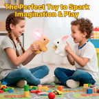 True-to-Life Interactive Bunny Pet | Toy Rabbit Rhat Hops - Wiggles Ears & Teaches Empathy for Kids Ages 3+