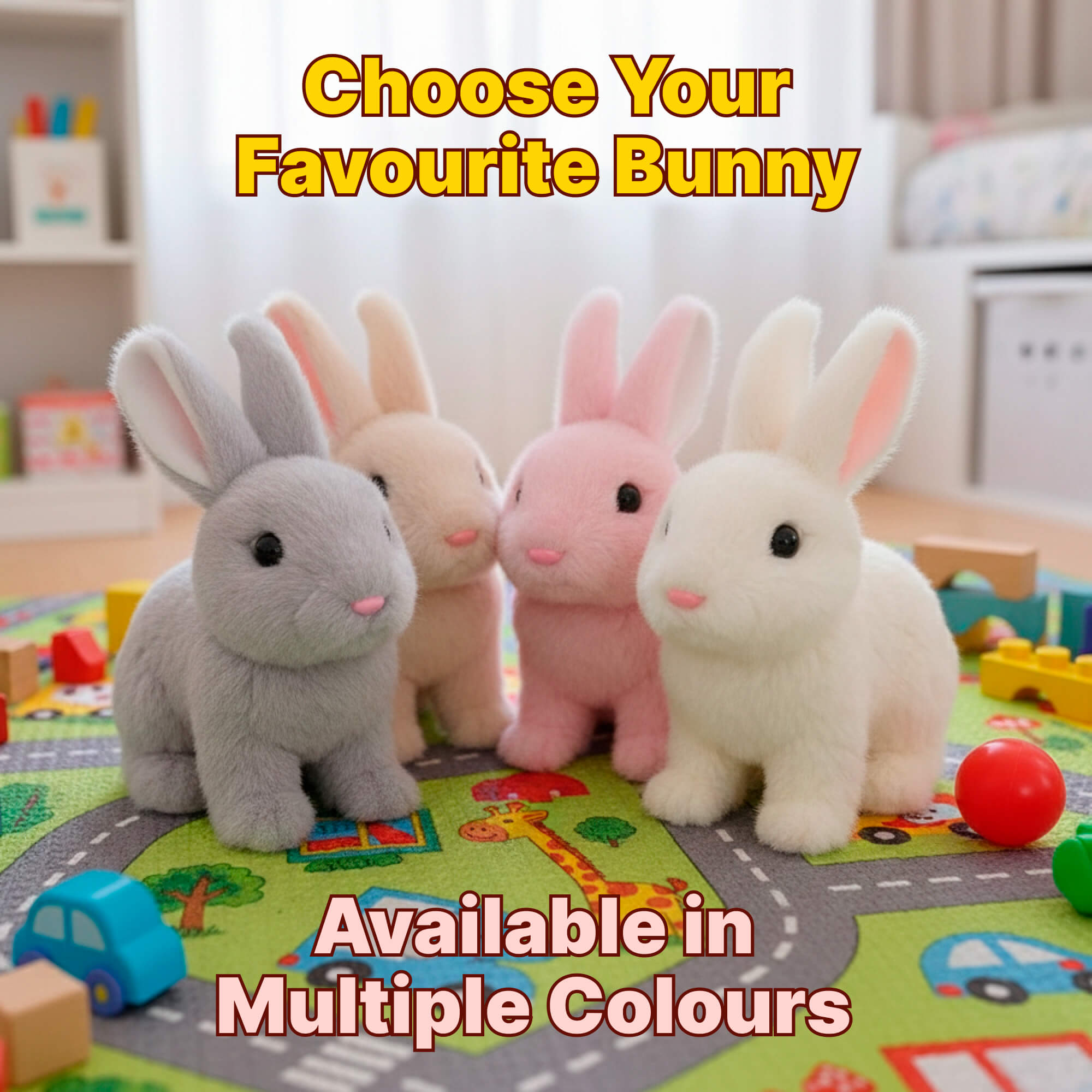 True-to-Life Interactive Bunny Pet | Toy Rabbit Rhat Hops - Wiggles Ears & Teaches Empathy for Kids Ages 3+