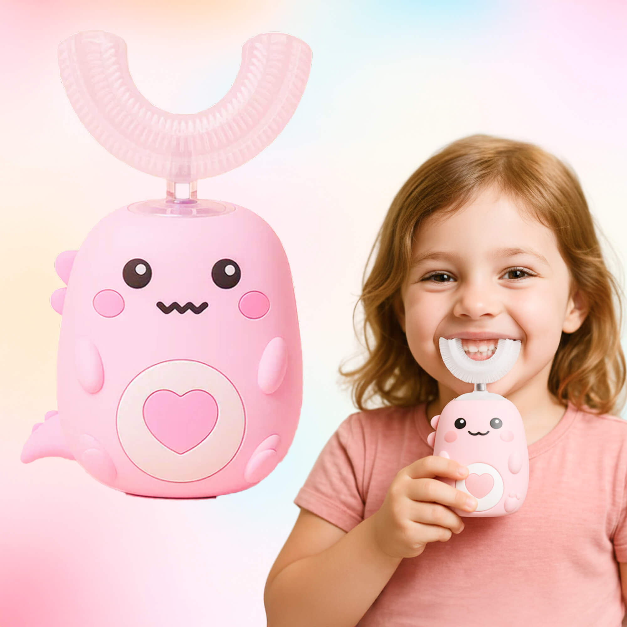 U-Shaped Electric Toothbrush for Kids | Hands-Free, Sonic Cleaning & Adjustable Modes for Fun Dental Care