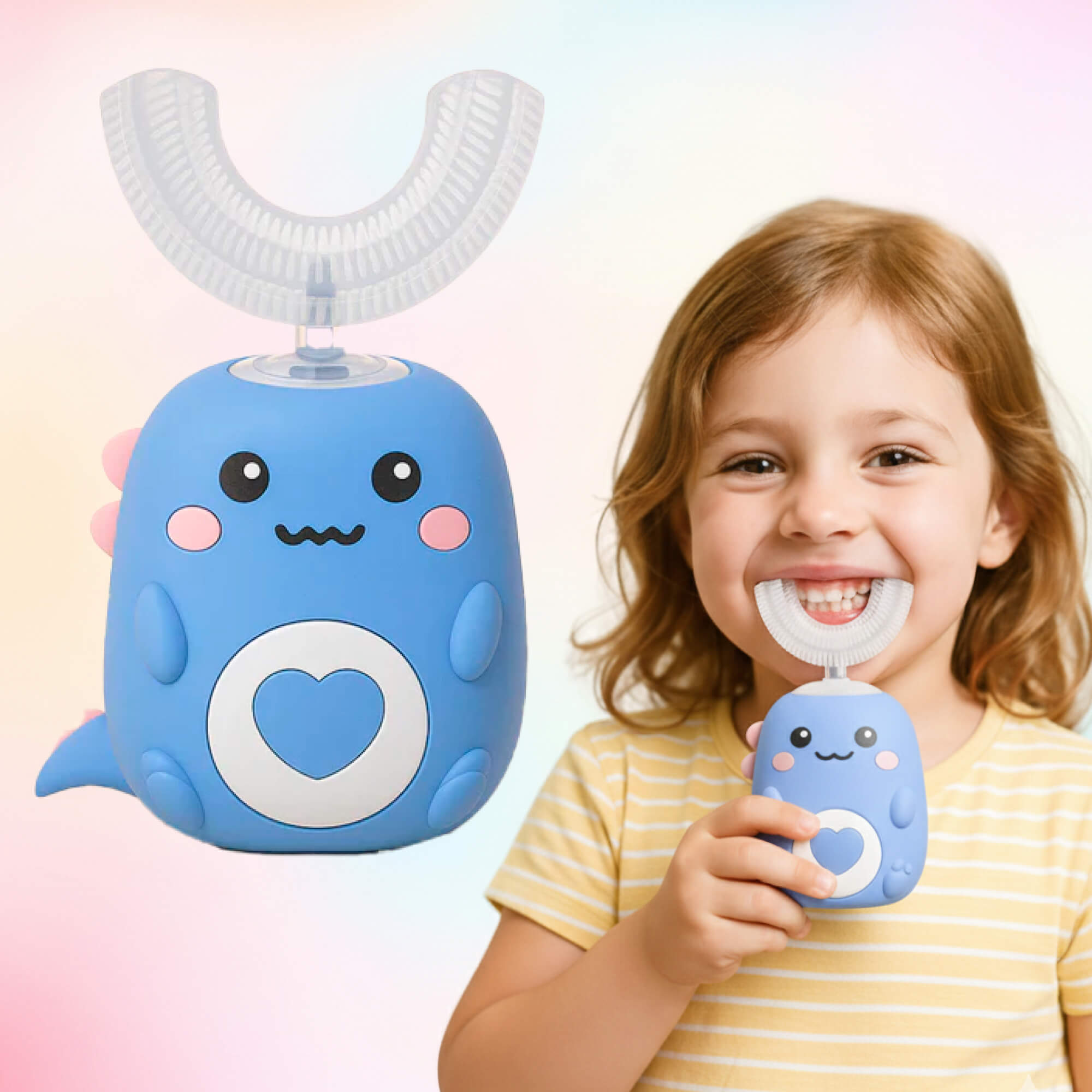 U-Shaped Electric Toothbrush for Kids | Hands-Free, Sonic Cleaning & Adjustable Modes for Fun Dental Care
