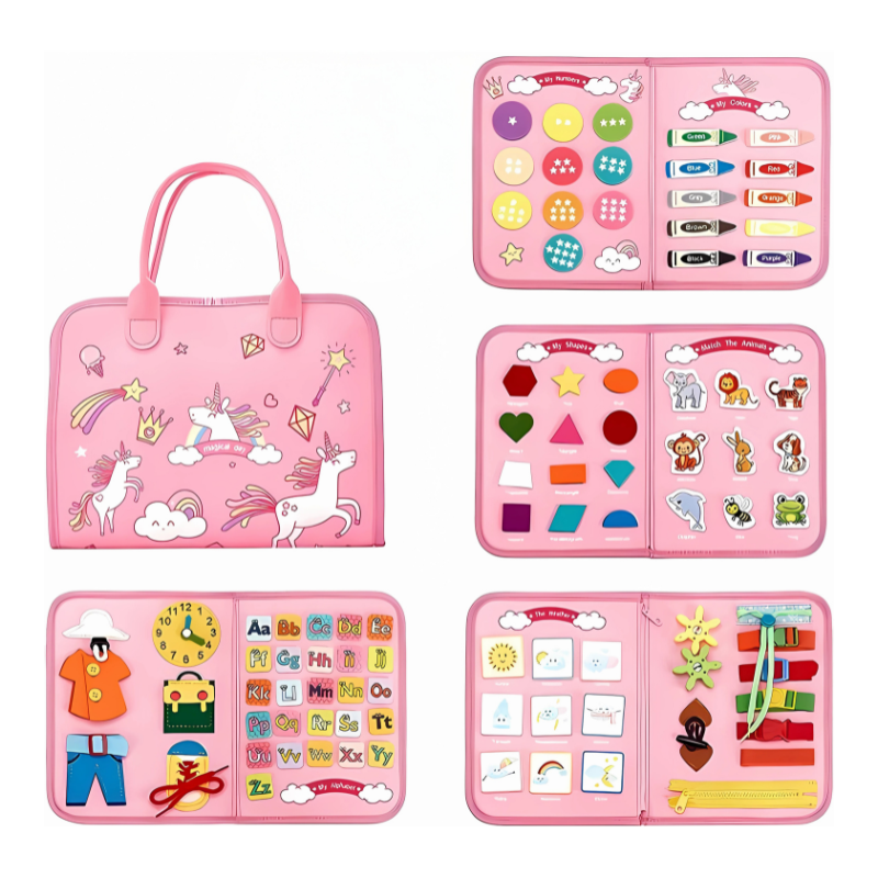 Toddler’s Busy Book – Montessori Sensory Activity Book & Busy Board for Early Learning and Fine Motor Skills