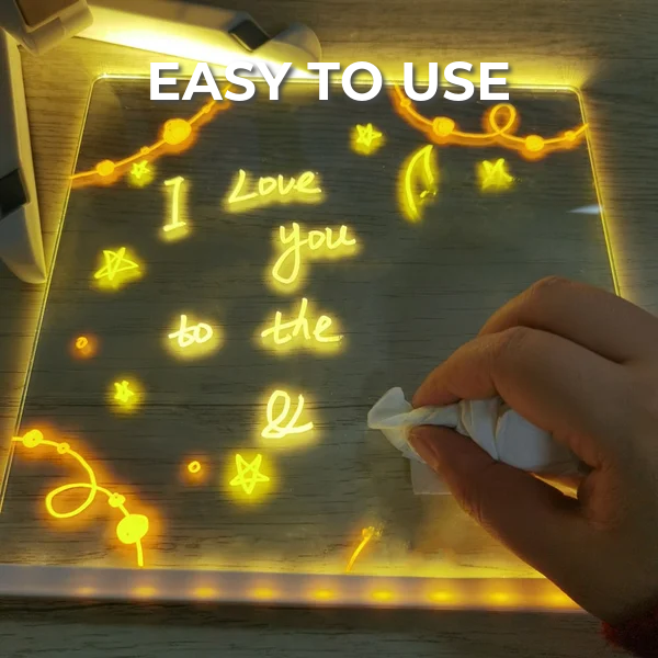 Children's Light Up Drawing Pad | Glow Art Neon Drawing Board for Kids