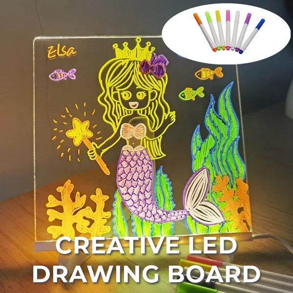 Children's Light Up Drawing Pad | Glow Art Neon Drawing Board for Kids