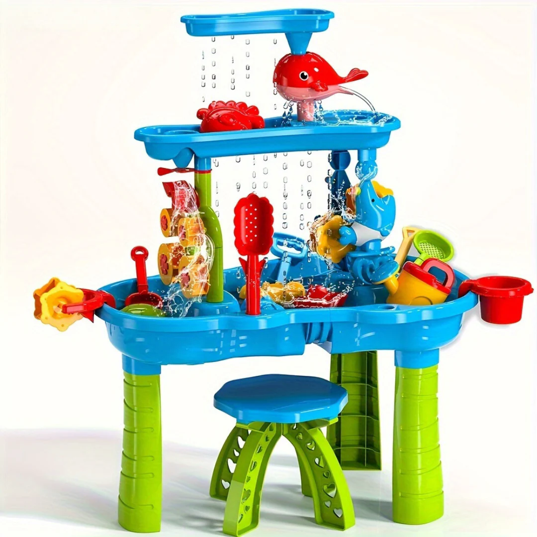3-in-1 Outdoor Sand & Water Table | BPA-Free, Weather-Resistant & Ideal for Backyard Fun and Summer Play for Kids