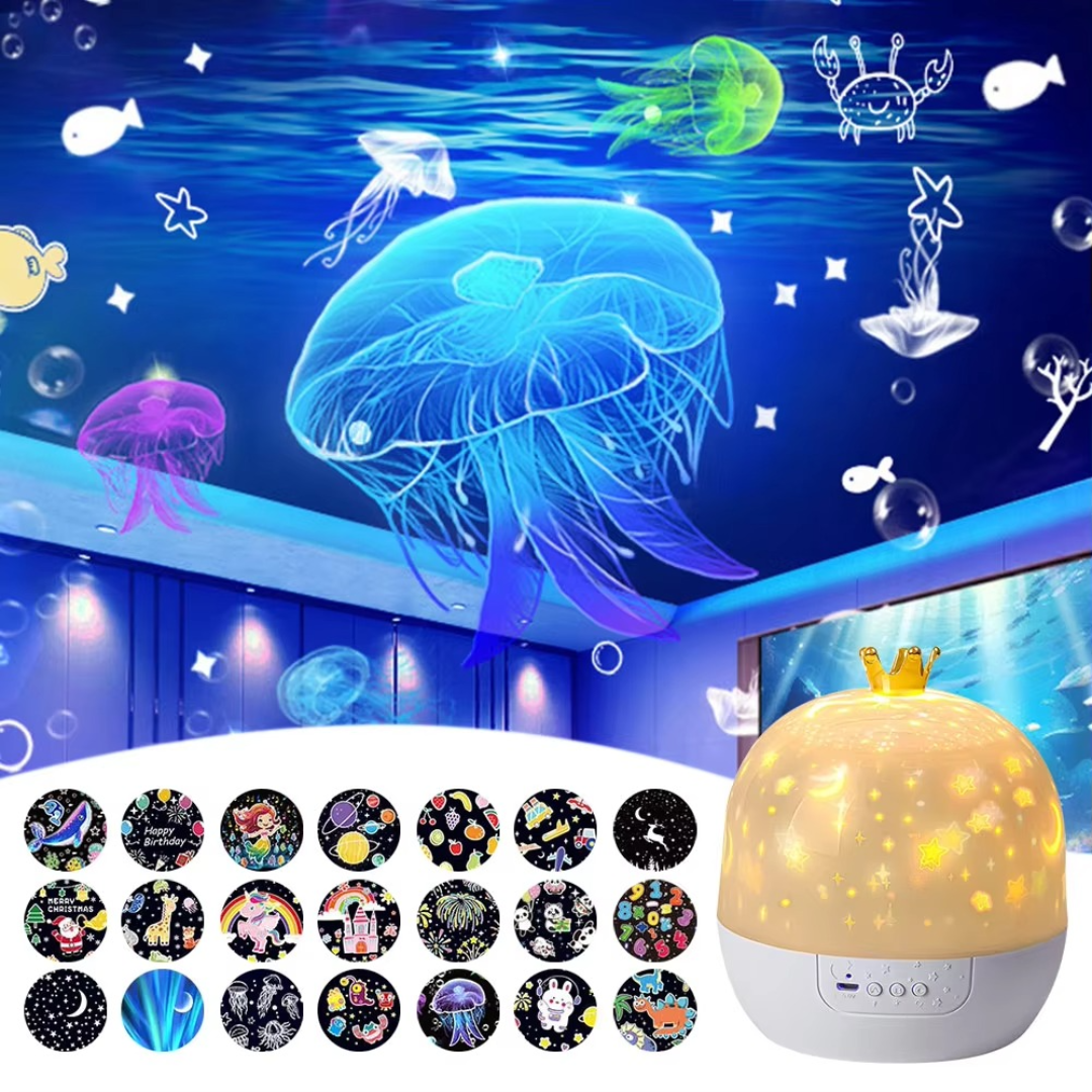 2-in-1 Children's Night Light Projector | Soothing Ocean Projections & Soft Lighting for Peaceful Sleep