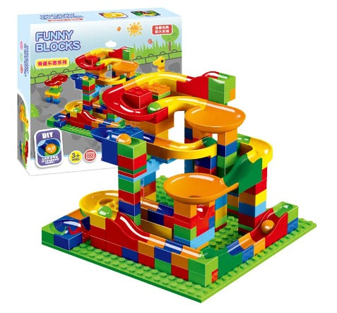 Blocks Marble Track Set | Creative Building Kit with 168 Pieces for Kids 3+ and Adults