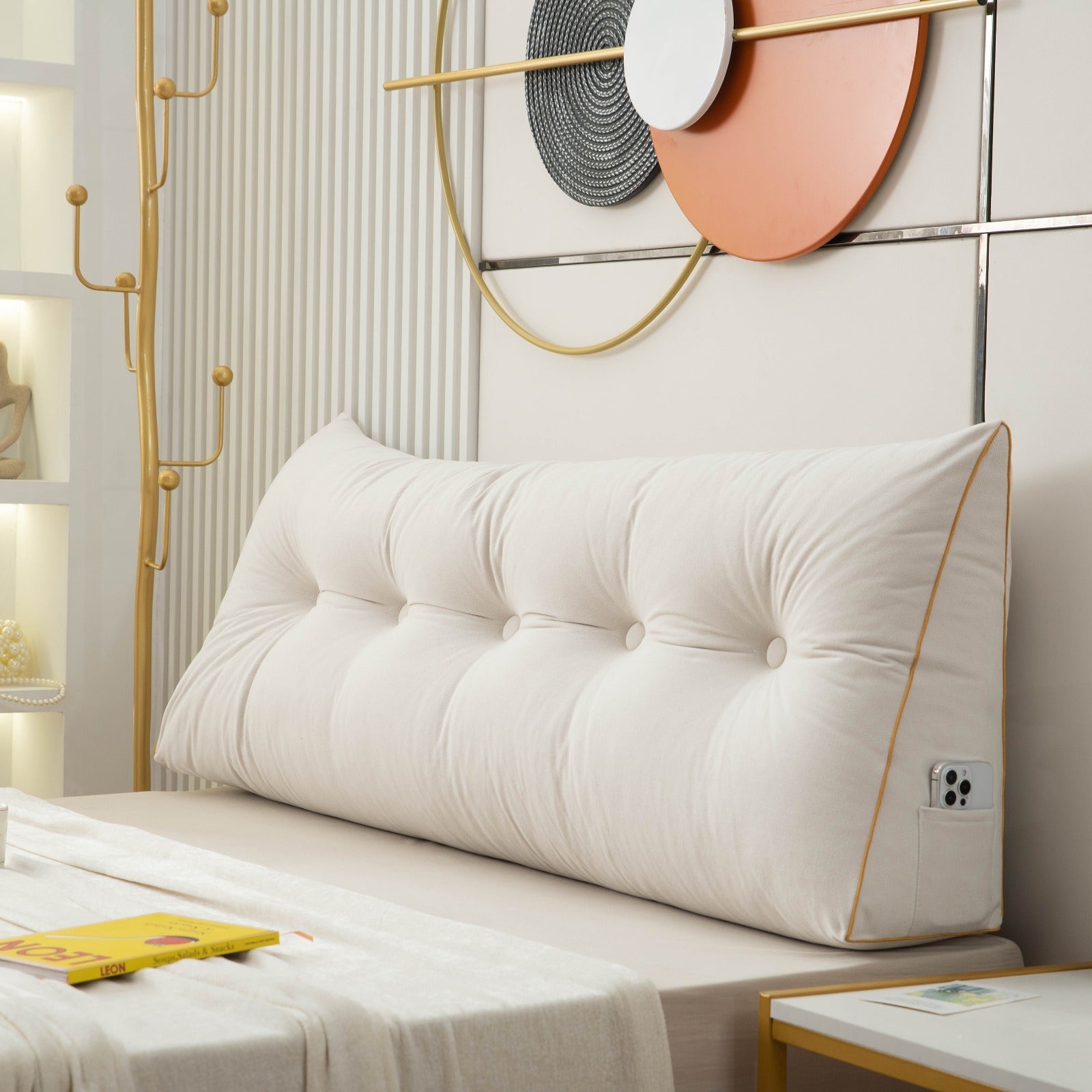 Luxury Chic Wedge Pillow | Backrest Cushion for Bed