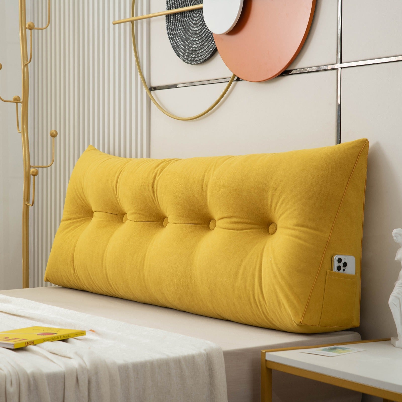 Luxury Chic Wedge Pillow | Backrest Cushion for Bed