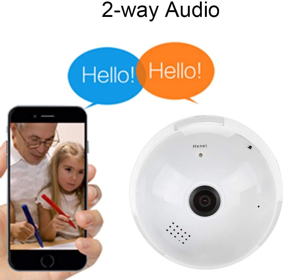 Light Bulb Security Camera | 360° Panoramic, WiFi Enabled with Night Vision for Home Surveillance