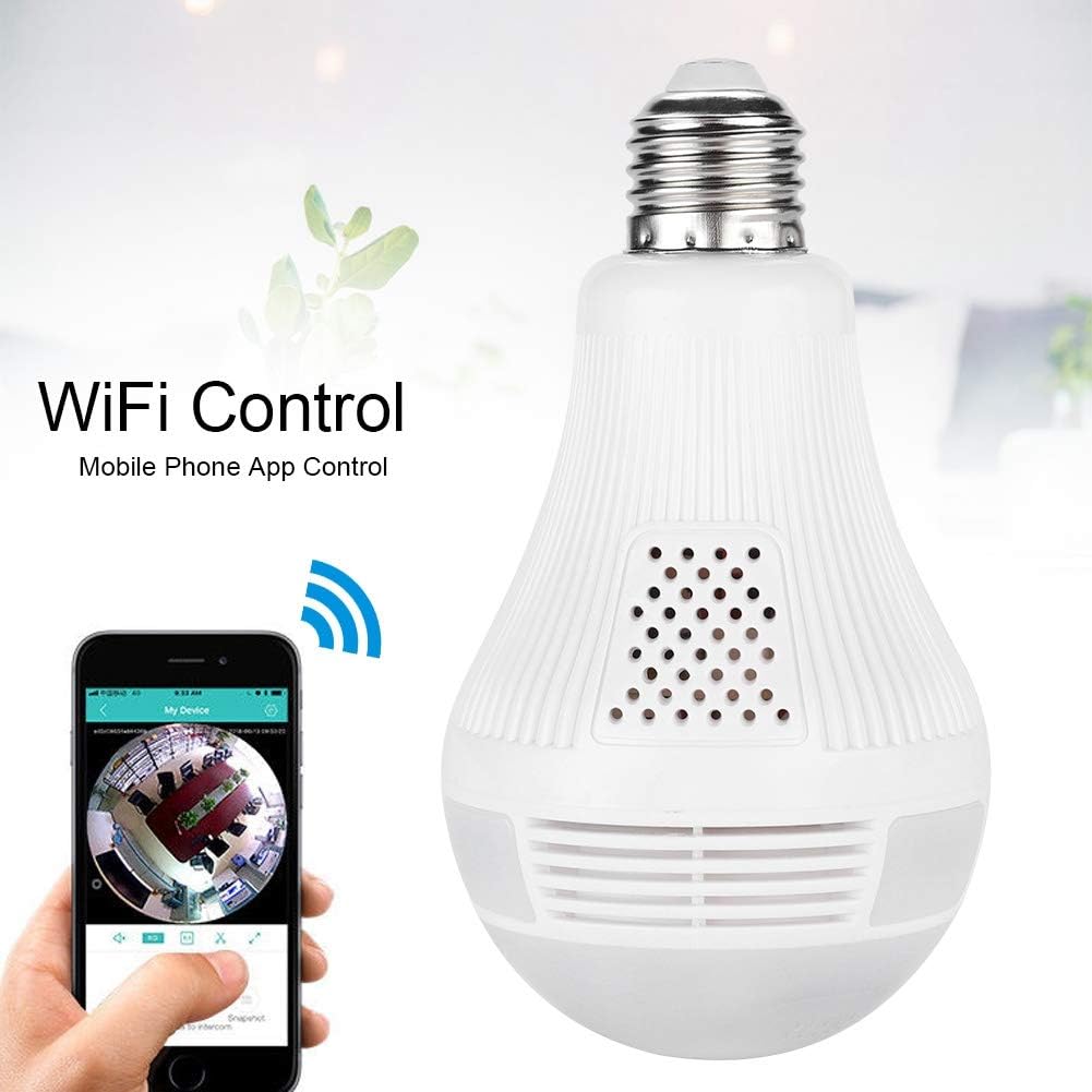 Light Bulb Security Camera | 360° Panoramic, WiFi Enabled with Night Vision for Home Surveillance