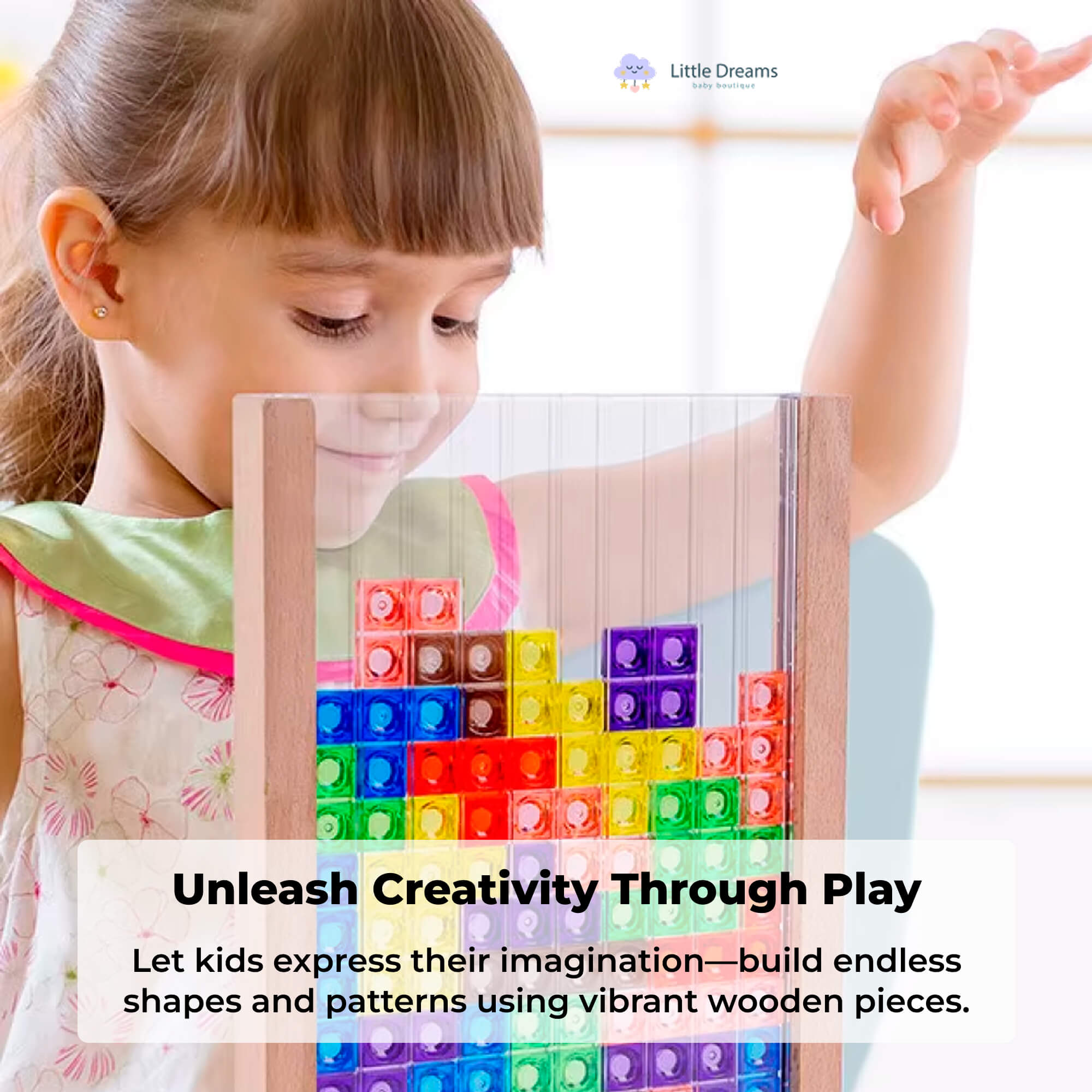 Wooden Tetris Puzzle Game | Enhances Creativity, Problem-Solving & Fine Motor Skills for Kids