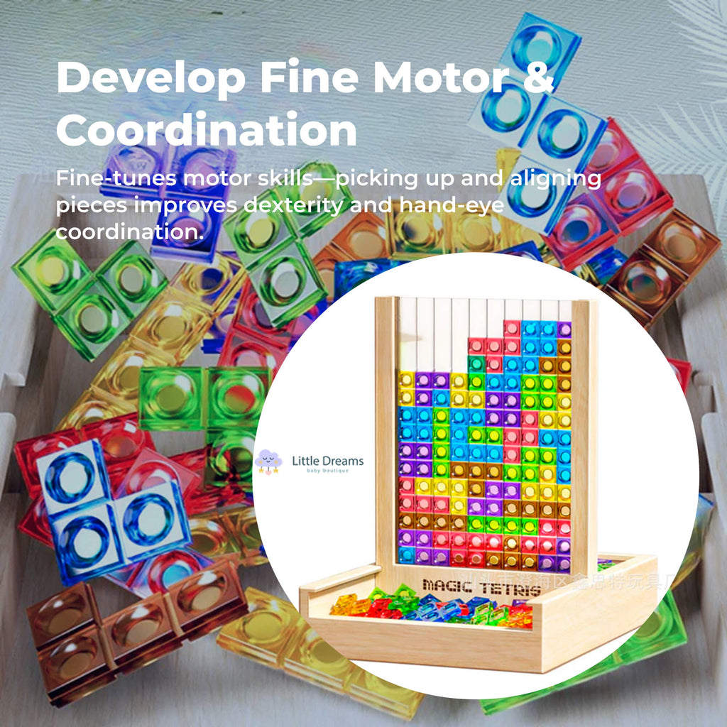 Wooden Tetris Puzzle Game | Enhances Creativity, Problem-Solving & Fine Motor Skills for Kids