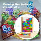 Wooden Tetris Puzzle Game | Enhances Creativity, Problem-Solving & Fine Motor Skills for Kids