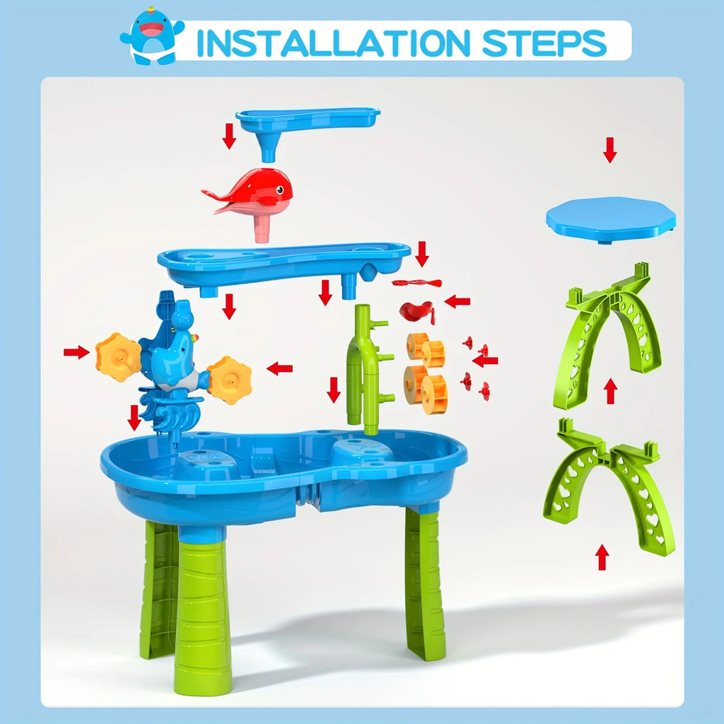 3-in-1 Outdoor Sand & Water Table | BPA-Free, Weather-Resistant & Ideal for Backyard Fun and Summer Play for Kids