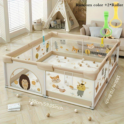 Baby Playpen | Soft, Durable & Colorful Animal Print Fence for Safe Indoor and Outdoor Play
