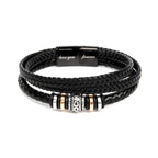 To My Son - Love You Forever Bracelet | Braided Leather with Magnetic Clasp & LED Light Gift Box from Mom & Dad