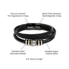 To My Grandson - Love You Forever Bracelet | Braided Leather with Magnetic Clasp & LED Light Gift