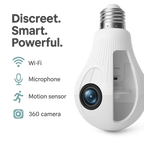 Light Bulb Security Camera | 360° Panoramic, WiFi Enabled with Night Vision for Home Surveillance