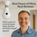 Light Bulb Security Camera | 360° Panoramic, WiFi Enabled with Night Vision for Home Surveillance