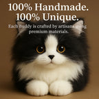 Lifelike Black and White Plush Cat | Soft, Handmade Companion for Seniors, Dementia Care & Non Robotic Pet Alternatives