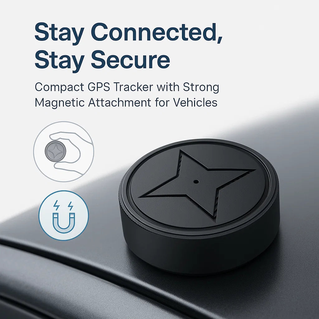 GPS Tracker with Strong Magnetic Attachment | Anti-Loss Vehicle Tracking Device for Cars and Motorcycles