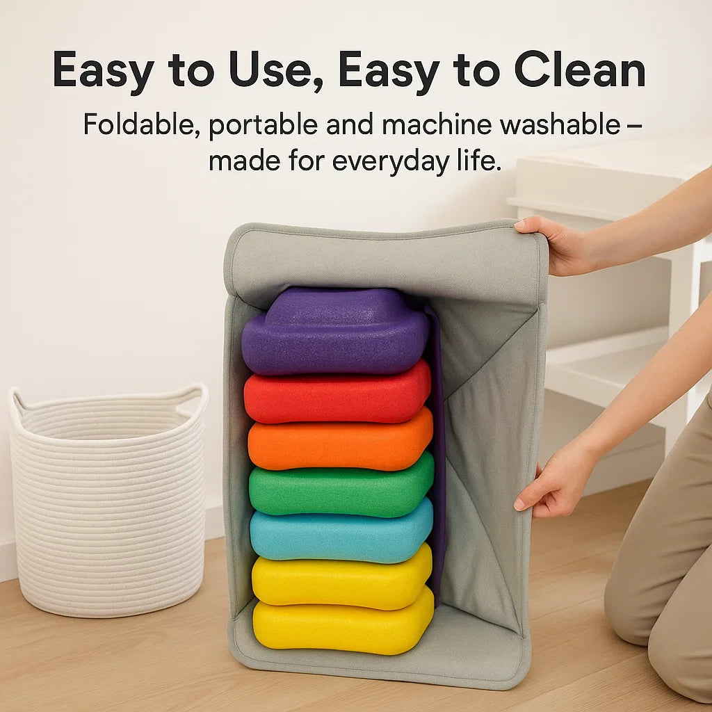 Sensory Stepping Stones for Kids – Autism Balance Toys, Rainbow Foam Play Stones for Toddlers