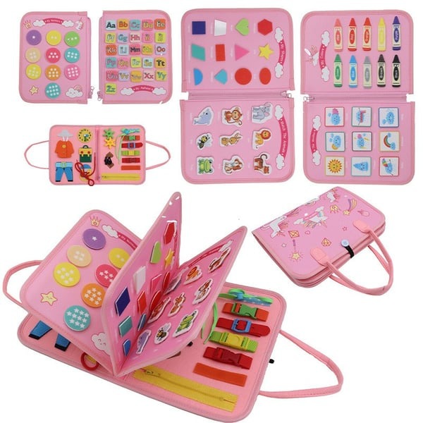 Montessori Educational Busy Board Book for Children | Safe, Durable & Ideal for Developing Life Skills from 1 Year