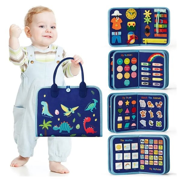 Montessori Educational Busy Board Book for Children | Safe, Durable & Ideal for Developing Life Skills from 1 Year