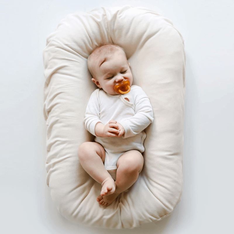 Baby Lounger Nest Bed | Soft Organic Cotton, Portable & Safe for Co-Sleeping and Hands-Free Moments