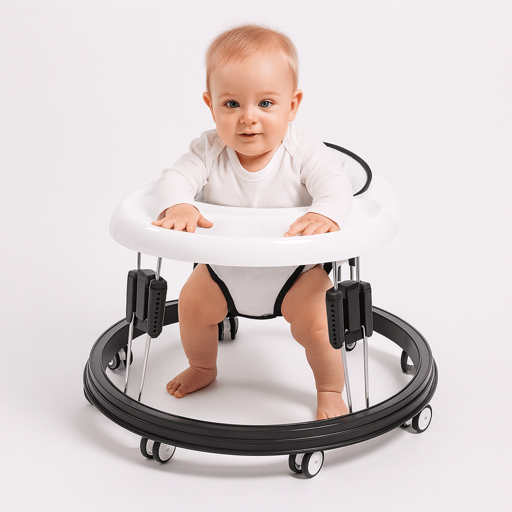 Anti Rollover Baby Walker | Adjustable Height, Wide Base & Safe for Babies Aged 6-18 Months