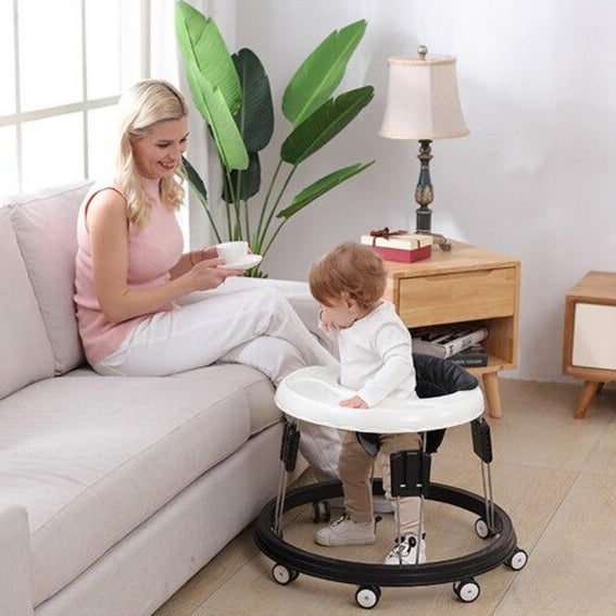 Anti Rollover Baby Walker | Adjustable Height, Wide Base & Safe for Babies Aged 6-18 Months