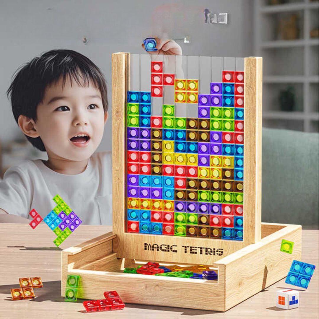 Wooden Tetris Game | Sustainable Design with Colorful Pieces for Famil ...