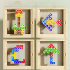 Wooden Tetris Game | Sustainable Design with Colorful Pieces for Family Fun and Cognitive Skill Development