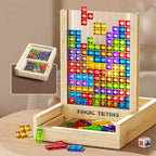 Wooden Tetris Game | Sustainable Design with Colorful Pieces for Family Fun and Cognitive Skill Development