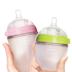 Silicone Baby Bottles – Mimics Breastfeeding for Happy Feeding