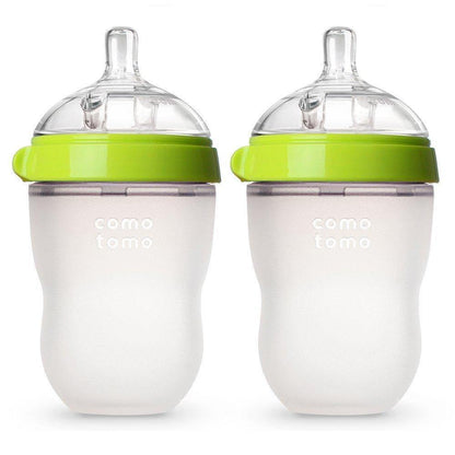 Silicone Baby Bottles – Mimics Breastfeeding for Happy Feeding