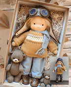 Handmade Soft Fabric Doll | Natural Materials, Hypoallergenic & Ideal for Imaginative Play