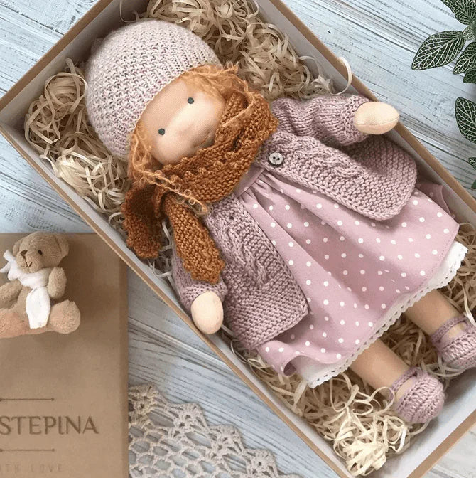 Handmade Soft Fabric Doll | Natural Materials, Hypoallergenic & Ideal for Imaginative Play