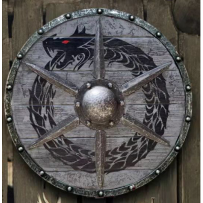 Double Ravens Personalized Viking Shield | Battleworn Design for Home Decor & Collectors