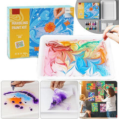 Art Water Marbling Painting Kit – Create Stunning Artwork with Marbled Designs  for All Ages