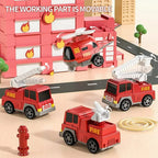 Toy Truck Set with Lights and Sounds | Interactive, Space-Saving Playset for Kids Aged 3+