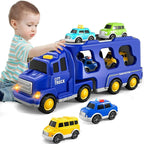 Toy Truck Set with Lights and Sounds | Interactive, Space-Saving Playset for Kids Aged 3+